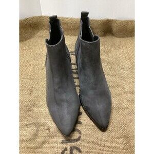 Old Navy Ankle Slip On Booties Grey Suede Microfiber Uppers Women’s Size 9